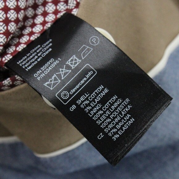 H&M Blazer Jacket Mens Brown Two Button Front Slim Fit Casual Lined Size 38R - Picture 9 of 12